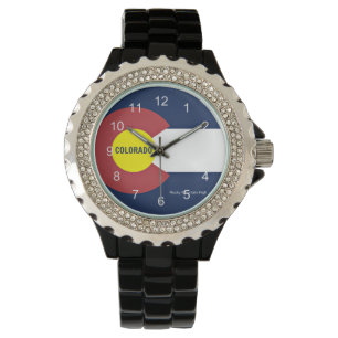 Colorado Flag en Slogan Horloge