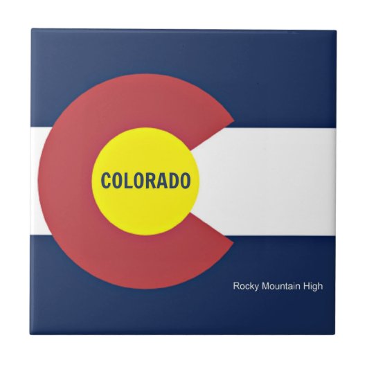 Colorado Flag en Slogan Tegeltje (Voorkant)