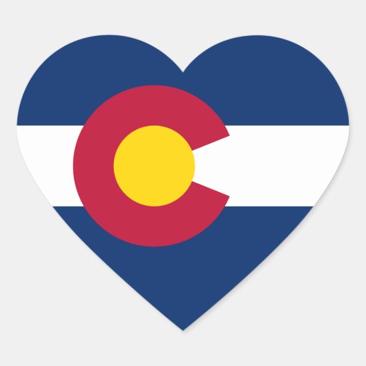Colorado Flag Hart Sticker (Voorkant)
