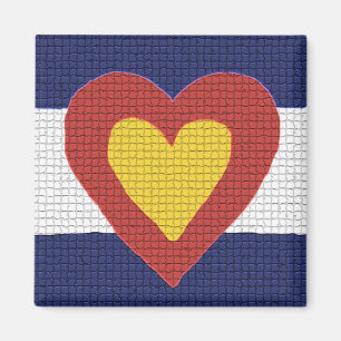Colorado Flag Heart Magnet Magneet