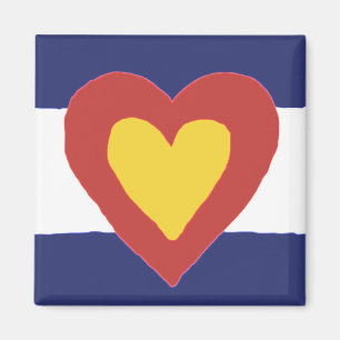 Colorado Flag Heart Magnet Magneet