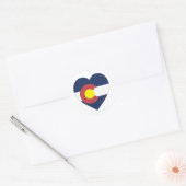 Colorado Flag Heart Ronde Sticker (Envelop)