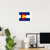 Colorado Flag Map Poster (Thuiskantoor)