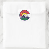 Colorado Flag Mountain Moon Vierkante Sticker (Tas)