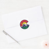 Colorado Flag Mountain Moon Vierkante Sticker (Envelop)