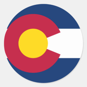 Colorado Flag Ronde Sticker