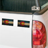 Colorado Flag Rustic Old Wood Bumpersticker (Op Truck)