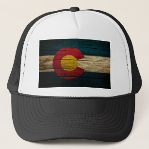 Colorado Flag Rustic Old Wood Trucker Pet