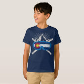 Colorado Flag Ski Skiing T-shirt (Voorkant volledig)