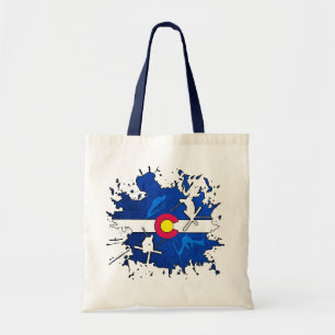 Colorado flag ski splatter canvas tas