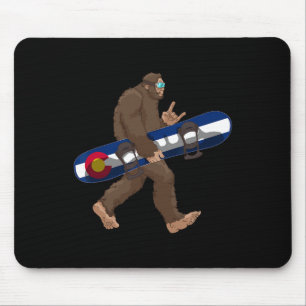 Colorado Flag Snowboarden Bigfoot Voor Snowboarder Muismat