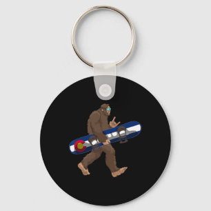 Colorado Flag Snowboarden Bigfoot Voor Snowboarder Sleutelhanger
