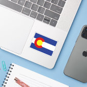 Colorado Flag Sticker (Laptop met iPhone)