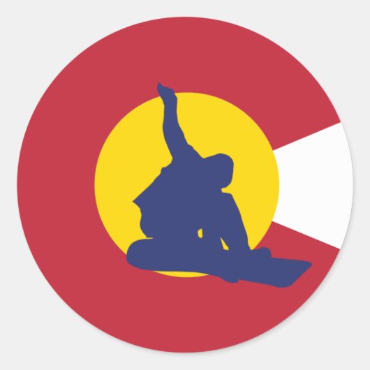 Colorado Flag Sticker - Snowboarder - Snowboard (Voorkant)