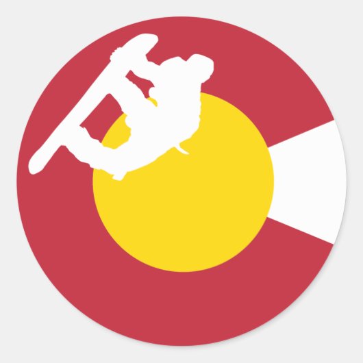 Colorado Flag Sticker - Snowboarder - Snowboard (Voorkant)