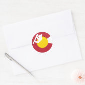 Colorado Flag Sticker - Snowboarder - Snowboard (Envelop)