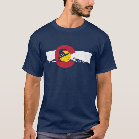 Colorado Flag T-Shirt - Snowboarder - Snowboard (Voorkant)