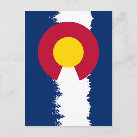 Colorado Flag Treeline Silhouette Briefkaart (Voorkant)