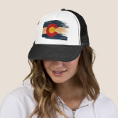 Colorado Flag Trucker Hat Pet (In situ)