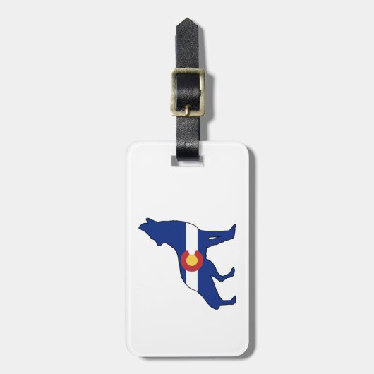Colorado Flag Wolf Bagagelabel (Voorkant verticaal)