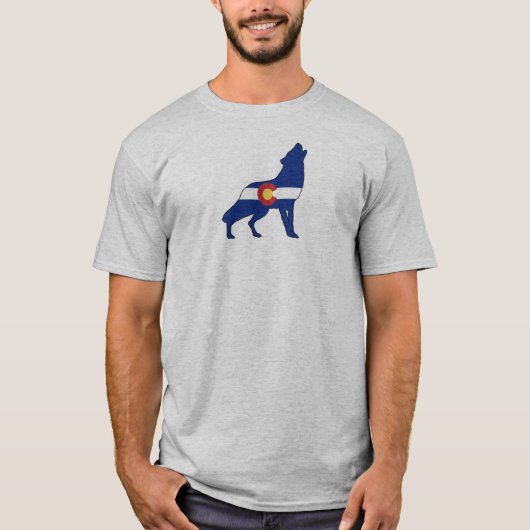 Colorado Flag Wolf T-shirt (Voorkant)