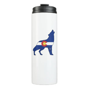 Colorado Flag Wolf Thermosbeker