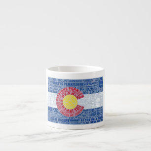 Colorado Fourteeners 14ers State Flag Espresso Mug