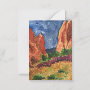 Colorado Garden of the Gods Aquarel Notitiekaartje
