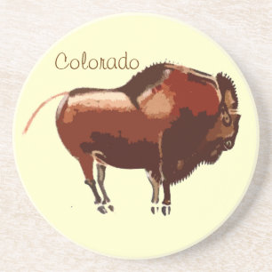 Colorado Geschilderde Bizon Zandsteen Onderzetter