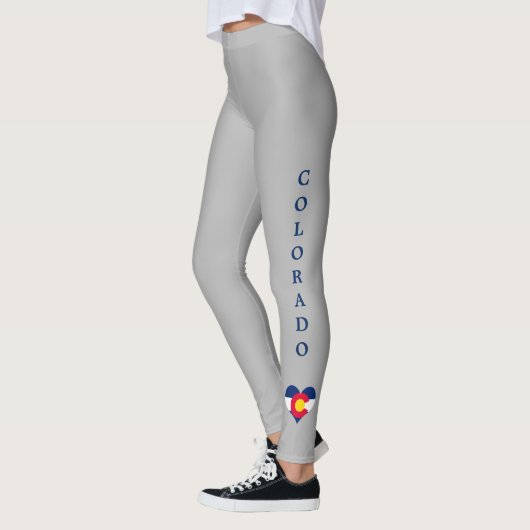 Colorado Heart Flag Blue Text Leggings (Links)