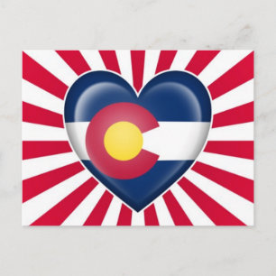Colorado Heart Flag met Star Burst Briefkaart