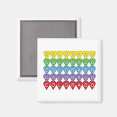 Colorado Hearts Rainbow Pattern Magneet (Voorkant / Achterkant)
