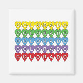 Colorado Hearts Rainbow Pattern Magneet (Voorkant)
