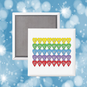Colorado Hearts Rainbow Pattern Magneet