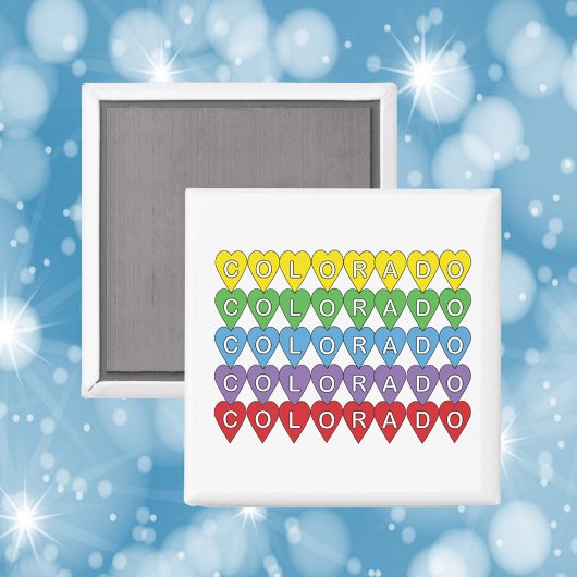 Colorado Hearts Rainbow Pattern Magneet