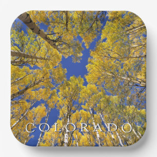 Colorado Herfst Aspen bos in de herfst Papieren Bordje