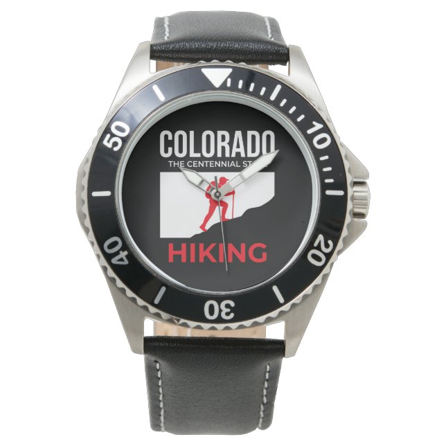 Colorado Hiking – The Centennial State USA Horloge (Voorkant)