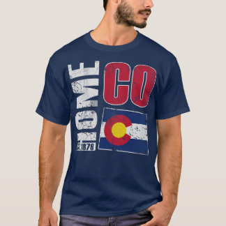 Colorado Home CO 1876 staatsvlag T-shirt