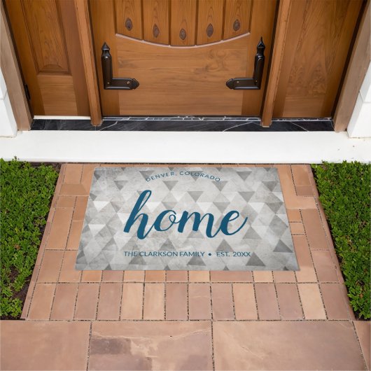 Colorado Home State Personalized Gray Triangles Deurmat (Buiten)