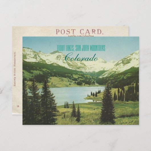 Colorado-kaart Briefkaart (Voorkant / Achterkant)