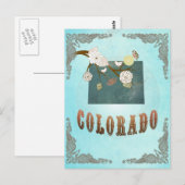 Colorado-kaart met roodvogels briefkaart (Voorkant / Achterkant)