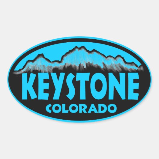 Colorado Keystone bleu ovale stickers (Devant)