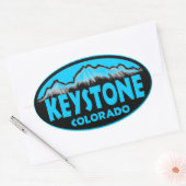 Colorado Keystone bleu ovale stickers (Enveloppe)