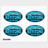 Colorado Keystone bleu ovale stickers (Feuille)