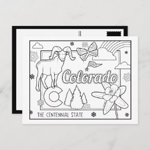 Colorado kleur me collage briefkaart