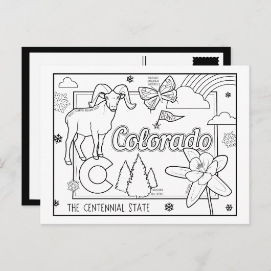 Colorado kleur me collage briefkaart (Voorkant / Achterkant)