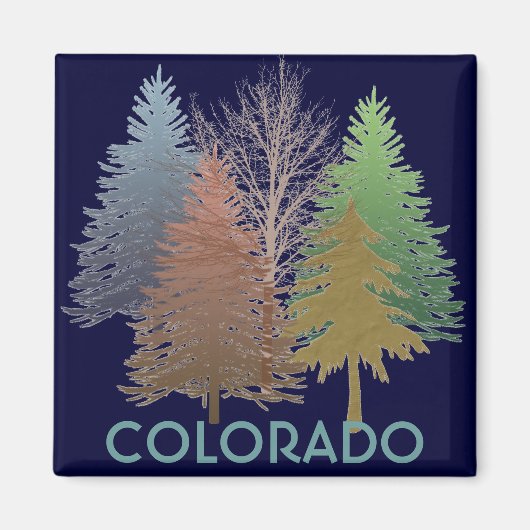 Colorado kleurige bomen souvenir magnet magneet (Voorkant)