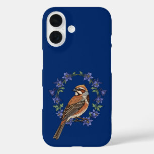 Colorado Leeuwerikspreeuw omringd door Columbine iPhone 16 Hoesje
