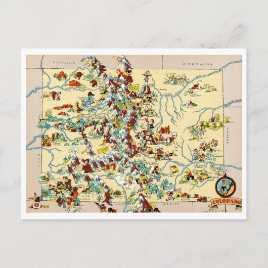 Colorado  Map Briefkaart (Voorkant)