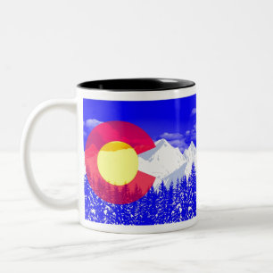 Colorado Mountain Flag Tweekleurige Koffiemok